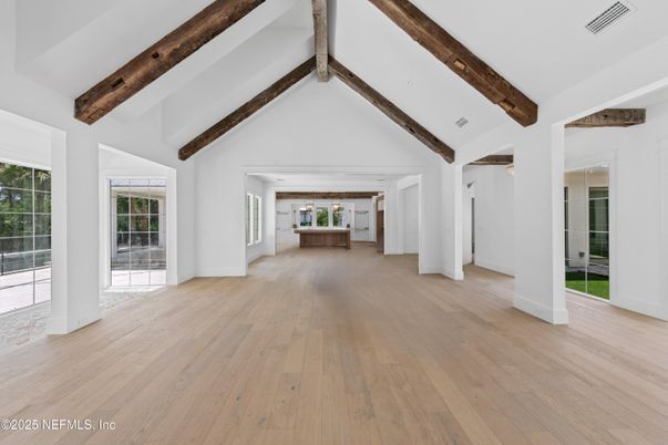 Empty room, Interior, Wooden Beams, Wood Texture Flooring