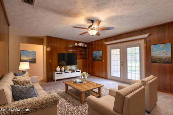 Interior, Living room, Wooden Walls