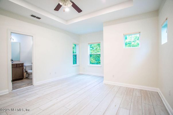 Bathroom, Empty room, Interior, Recessed Lighting, Wood Texture Flooring