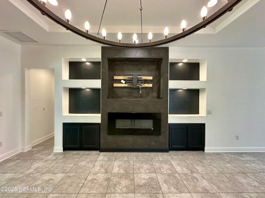 Fireplace, Interior, Pendant Lights