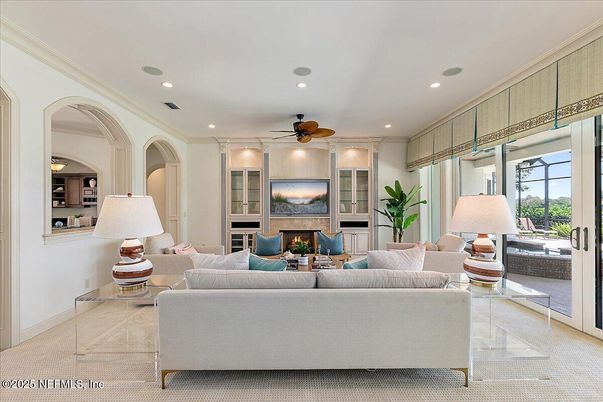 Fireplace, Interior, Living room, Recessed Lighting