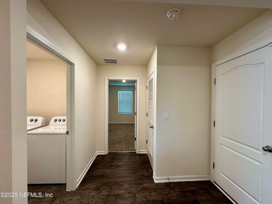Interior, Recessed Lighting, Utility Closets, Washer, Wood Texture Flooring