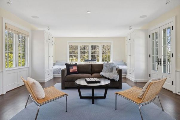 Bedroom, Interior, Living room, Recessed Lighting, Wood Texture Flooring