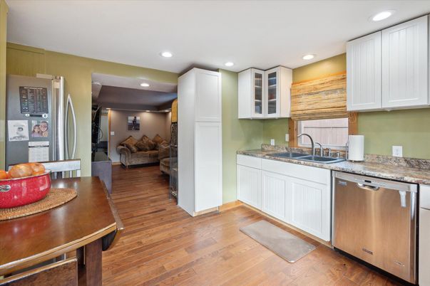Interior, Kitchen, Recessed Lighting, Wood Texture Flooring