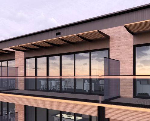 Exterior, Facade, Modern