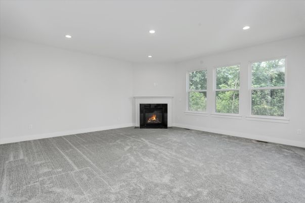 Empty room, Fireplace, Interior, Recessed Lighting