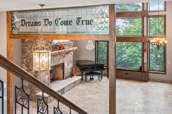 Chandelier, Fireplace, Interior, Pendant Lights, Piano