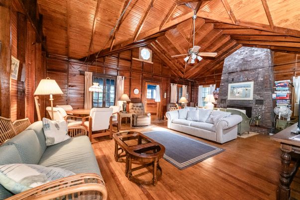 Dining room, Fireplace, Interior, Living room, Stone Walls, Wooden Beams, Wooden Ceilings, Wood Texture Flooring, Wooden Walls