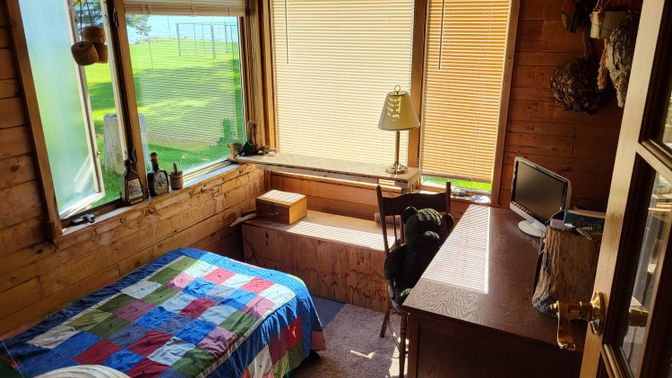 Bedroom, Home Office, Interior, Wooden Walls
