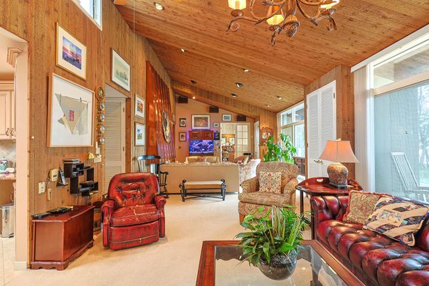 Interior, Living room, Recessed Lighting, Wooden Ceilings