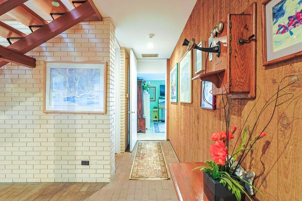 Interior, Recessed Lighting, Stone Walls, Wooden Beams, Wooden Walls