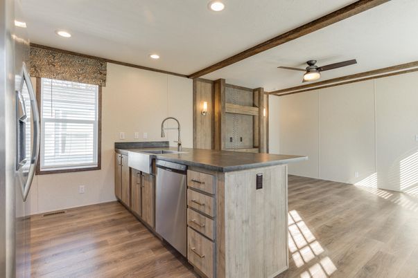 Interior, Kitchen, Recessed Lighting, Wood Texture Flooring