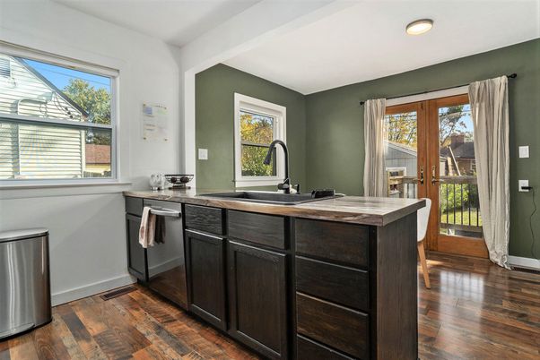 Interior, Kitchen, Recessed Lighting, Wood Texture Flooring