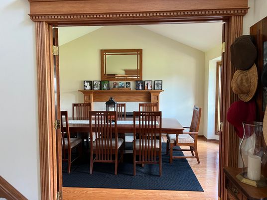 Dining room, Interior, Wood Texture Flooring