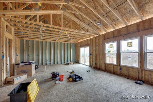 Empty room, Interior, Wooden Beams, Wooden Ceilings, Wooden Walls