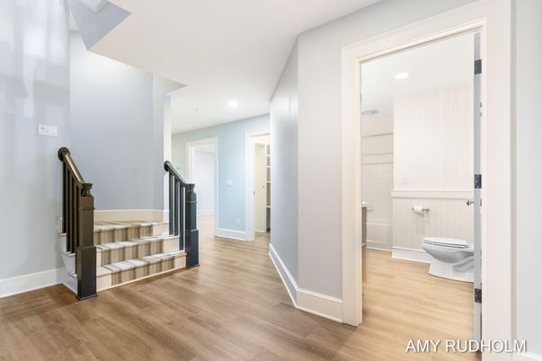 Bathroom, Interior, Recessed Lighting, Wood Texture Flooring