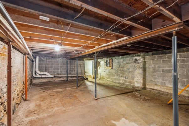 Interior, Stone Walls, Wooden Beams
