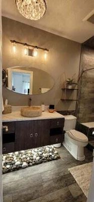 Bathroom, Interior, Wood Texture Flooring