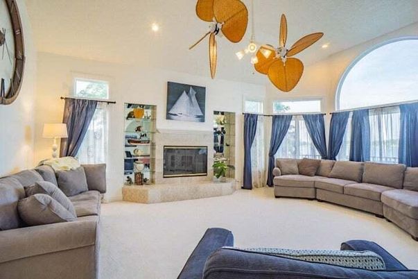 Fireplace, Interior, Living room, Recessed Lighting