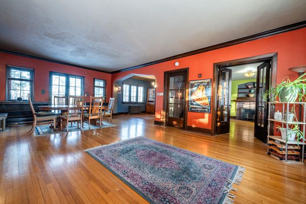 Dining room, Interior, Wood Texture Flooring