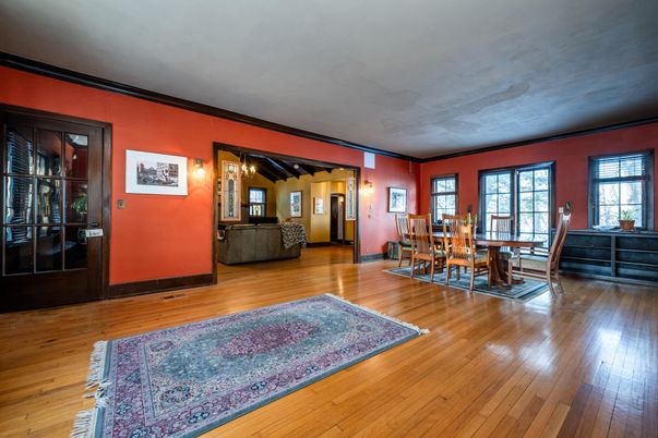 Dining room, Interior, Wood Texture Flooring
