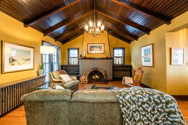 Chandelier, Fireplace, Interior, Living room, Wooden Beams, Wooden Ceilings, Wood Texture Flooring
