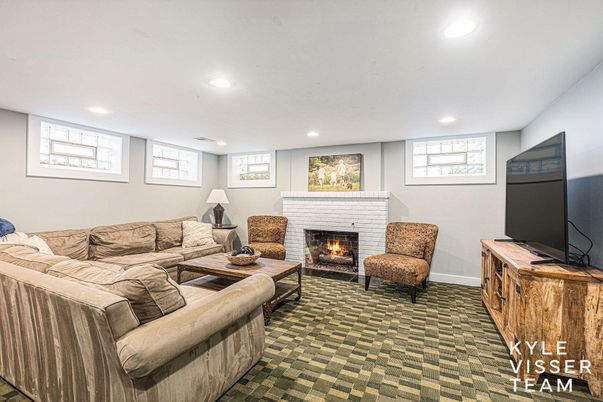 Fireplace, Interior, Living room, Recessed Lighting