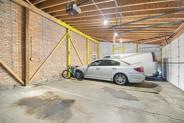 Garage, Interior, Stone Walls, Wooden Beams