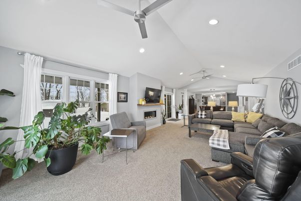 Fireplace, Interior, Living room, Recessed Lighting