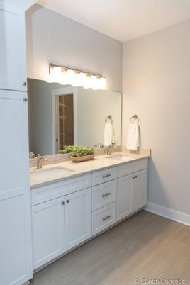 Bathroom, Dual Sink Vanities, Interior, Wood Texture Flooring