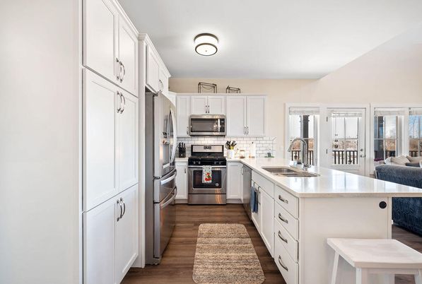 Interior, Kitchen, Stainless Steel Appliances, Wood Texture Flooring