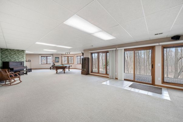 Billiard Table, Game Room, Interior, Piano, Recessed Lighting