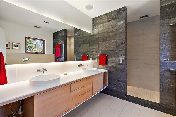 Bathroom, Dual Sink Vanities, Interior, Recessed Lighting