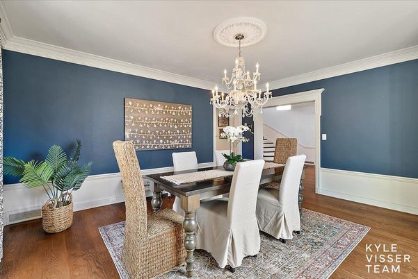 Chandelier, Dining room, Interior, Wood Texture Flooring