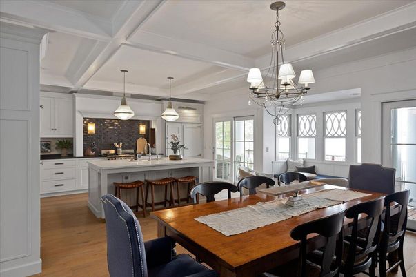 Chandelier, Dining room, Interior, Kitchen, Pendant Lights, Wood Texture Flooring