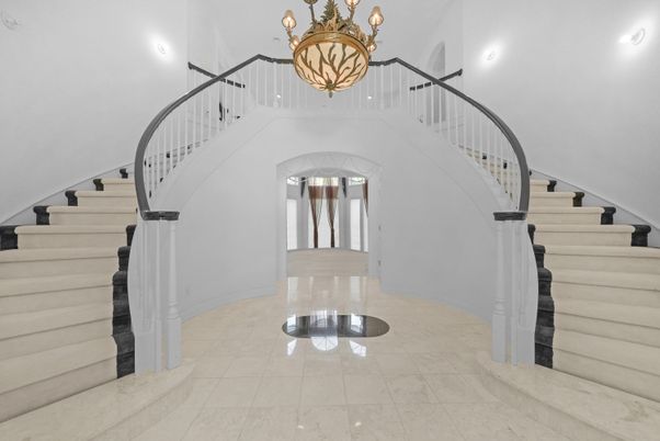 Chandelier, Interior, Marble, Recessed Lighting