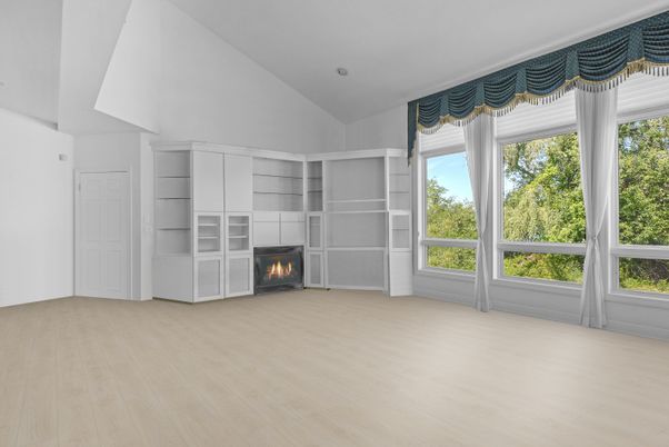 Empty room, Fireplace, Interior, Wood Texture Flooring