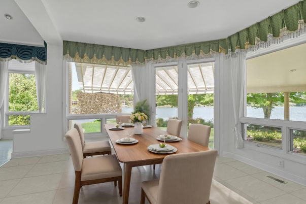 Dining room, Interior, Recessed Lighting, Water
