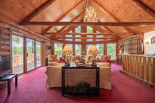 Chandelier, Interior, Living room, Wooden Beams, Wooden Ceilings, Wooden Walls