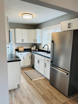 Interior, Kitchen, Stainless Steel Appliances, Wood Texture Flooring