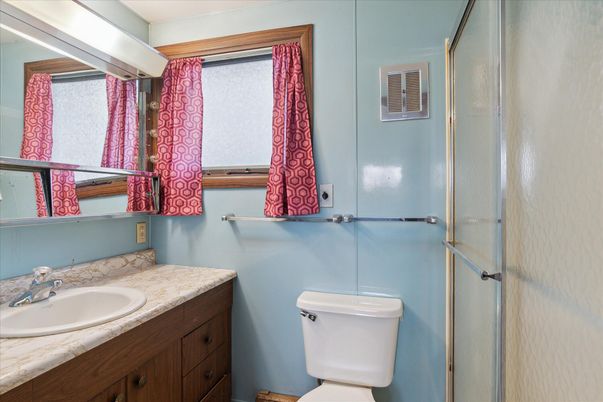 Bathroom, Glass Shower, Interior, Tile Countertops