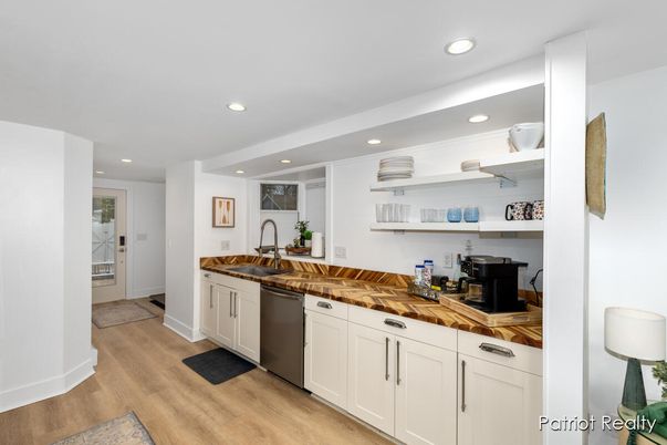 Interior, Kitchen, Recessed Lighting, Wood Texture Flooring