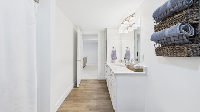 Bathroom, Interior, Wood Texture Flooring