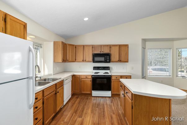 Interior, Kitchen, Recessed Lighting, Wood Texture Flooring
