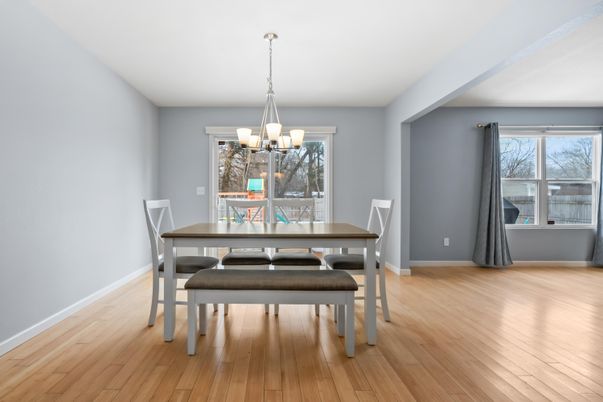 Chandelier, Dining room, Interior, Wood Texture Flooring