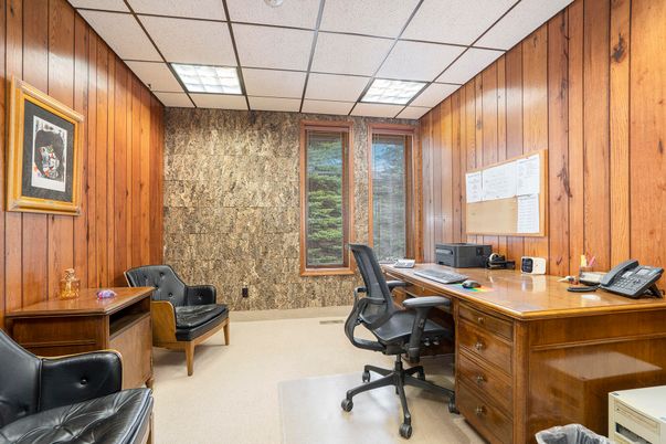 Home Office, Interior, Wooden Walls