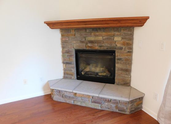 Fireplace, Interior, Wood Texture Flooring