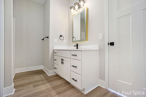 Bathroom, Dual Sink Vanities, Interior, Wood Texture Flooring