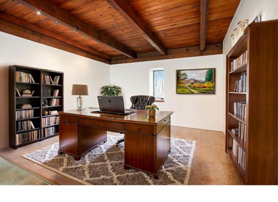 Home Office, Interior, Wooden Beams, Wooden Ceilings