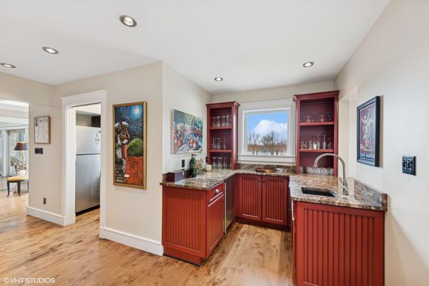 Interior, Kitchen, Recessed Lighting, Wood Texture Flooring